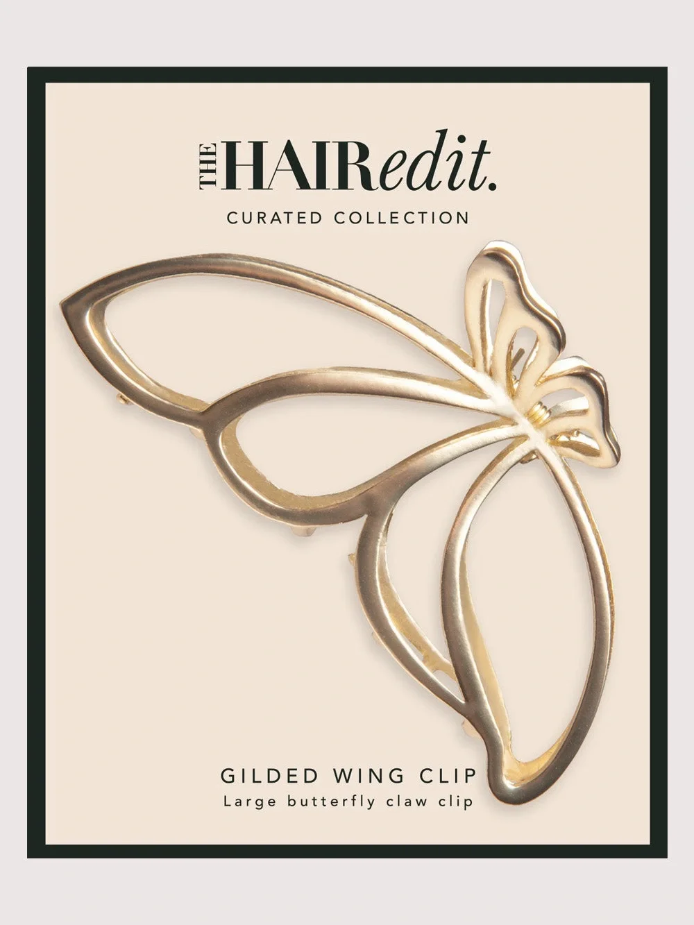 GILDED WING BUTTERFLY CLAW CLIP- Gold